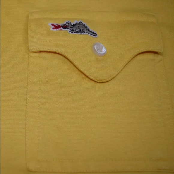 Sears Dragon Logo Sport Shirt VTG 80s Yellow with Brown Dragon Shirt M/L Grunge - Picture 5 of 16